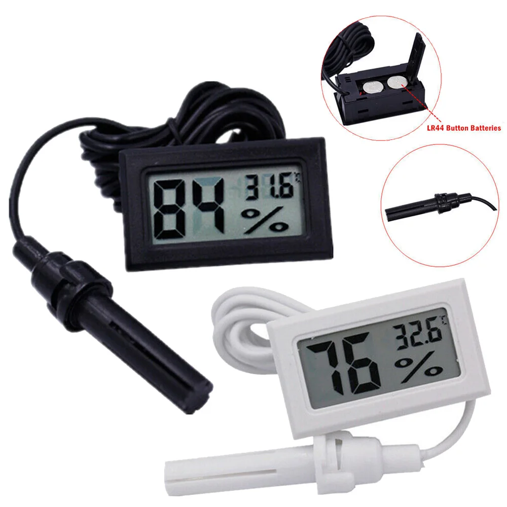 

Embedded LCD Digital Thermometer Temperature Hygrometer Humidity With Battery For Indoor/outdoor/home Kitchen Accessories