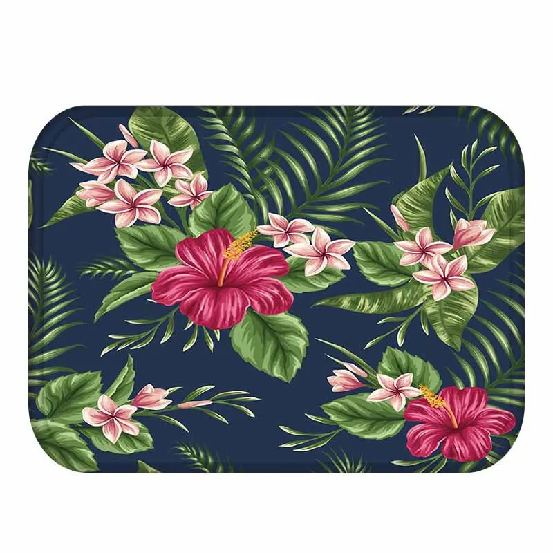 Коврик с листьями и цветами для входной двери нескользящий кухонный ковер Flan nel