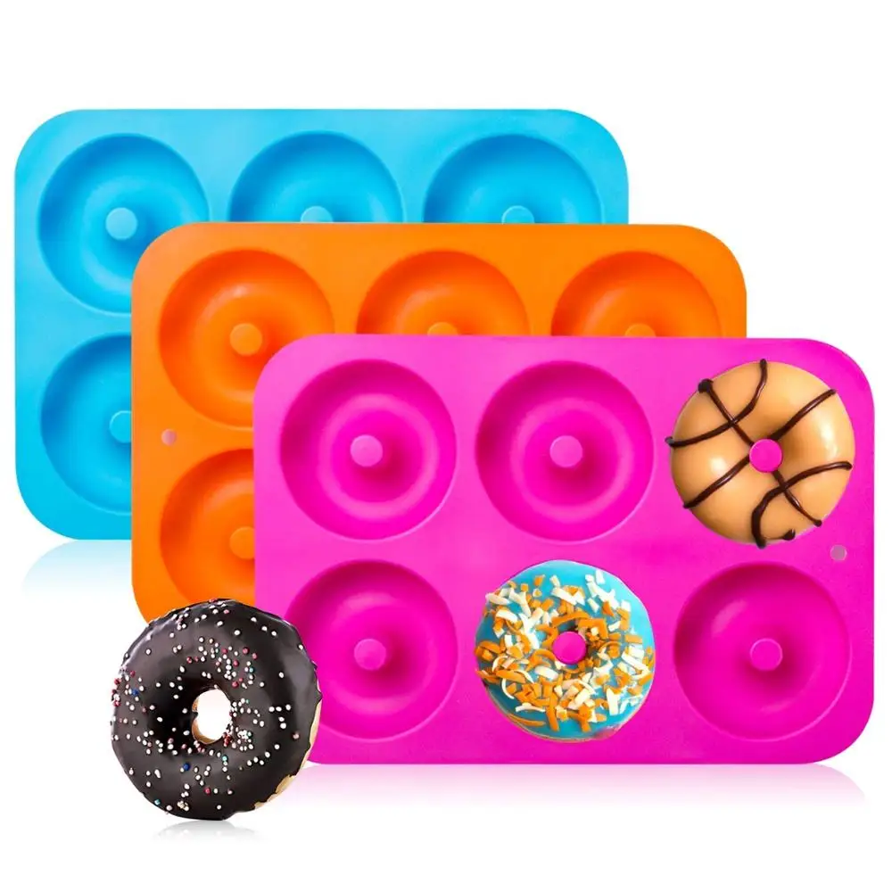 Silicone Donut Baking Pan Nonstick Doughnuts Cake Bagels Mold Sheet Tray Dessert Cake Chocolate Mold Muffin Cups Dishwasher