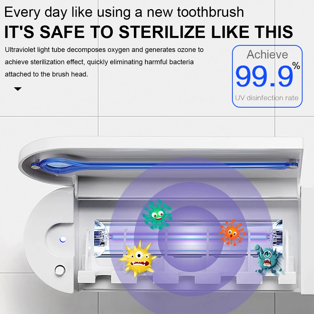 Антибактериальный держатель для зубных щеток с европейской и американской