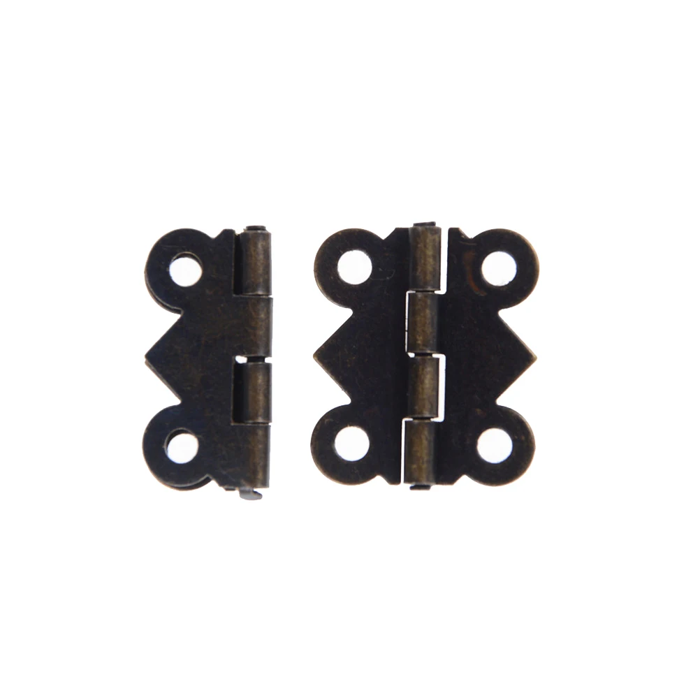 

12pcs Mini Butterfly Style Hinges For Dolls Houses Jewelry Box - Bronze W/srew 20x17mm