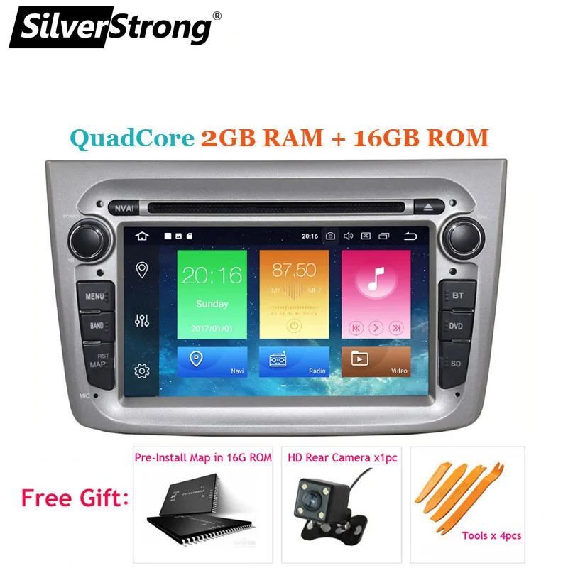 Silver-Mito-8L 2G16G SilverStrong Android9.0 4G 64GB Автомобильный DVD для Alfa Romeo MITO автомобильный Радио gps для Romeo dvd android9.0 1din canbus опция 2GB16GB - Цвет: Silver-Mito-8L 2G16G