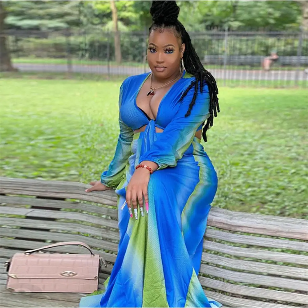 

Женское платье с длинным рукавом и завязкой, осеннее платье большого размера