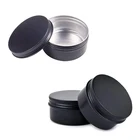 Металлические алюминиевые круглые жестяные банки, 50 шт., 20-25 г, черные, пустые, для косметического крема банок, чехол для банки с винтовой резьбой, контейнер для бальзама для губ