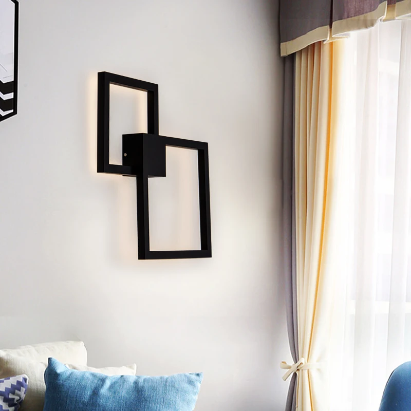 Современные квадратные светодиодные Настенные светильники в форме алюминиевой