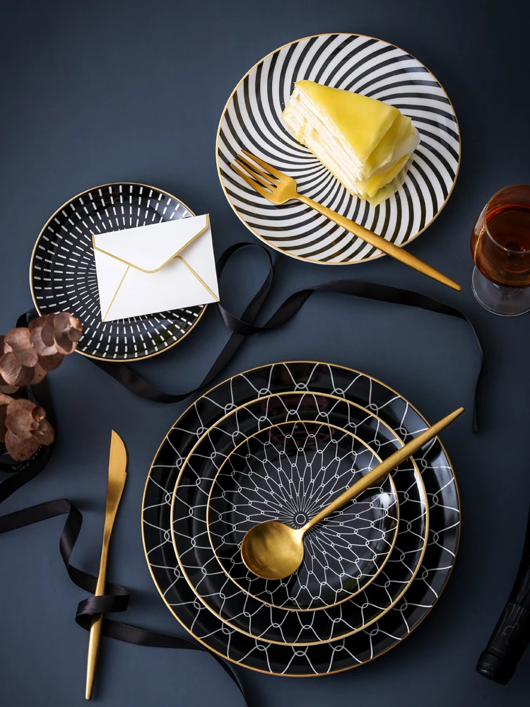 Северная Европейская круглая Западная тарелка креативные керамические тарелки