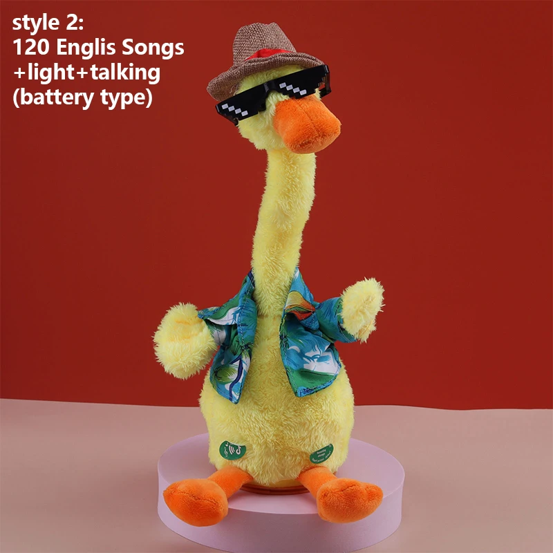 

Dancing Duck Soft Plush Doll Duck That Can Sing And Dance Voice Interactive Hawaii Mexico Style Toy Christmas Present For Kids