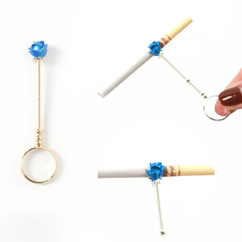 Галстук для креативного кольца держатель с розовым дымом зажим Женский сигарет