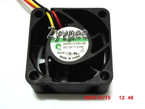 Новый оригинальный трехпроводной охлаждающий вентилятор 4 см 12 В Φ 0 6 Вт KD1204PKB2 9