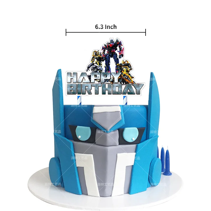 Juego de transformaci&oacute;n de Bumblebee Optimus, decoraciones de fiesta tem&aacute;ticas, suministros de fiesta de cumplea&ntilde;os, globos, Pancarta, juguetes de Robot para ni&ntilde;o, Baby Shower, 1Set-2