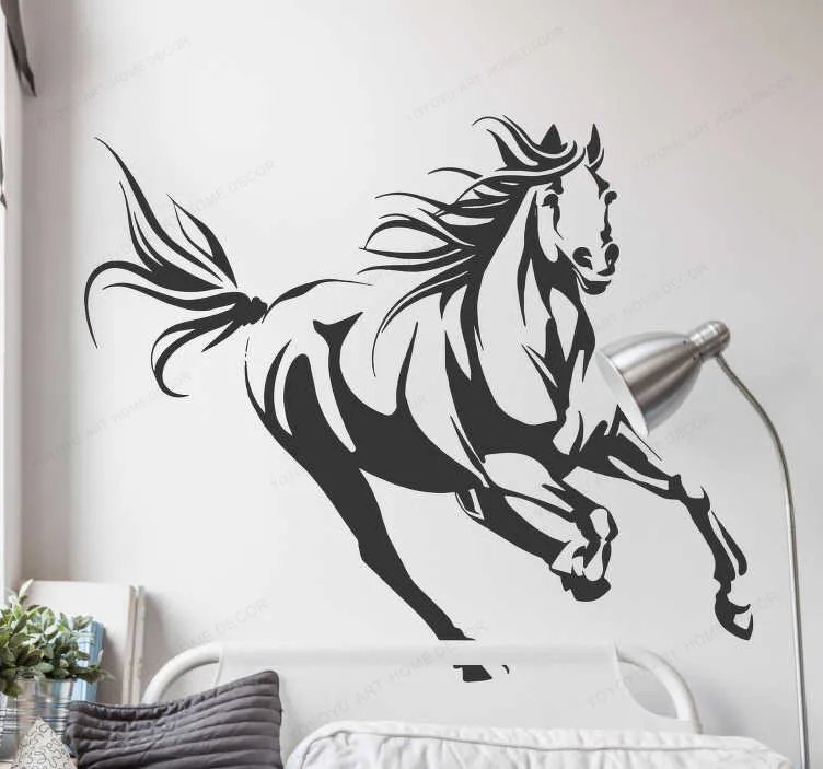 

Running Horse Wall Decal Home wall decor Animals Wall art Poster removable wall mural JH211