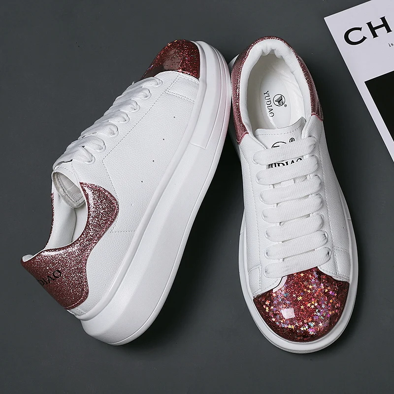 

Women Vulcanized Shoes Luxury Design White Shoes Woman Platform High Quality Sneakers Casual Couple Shoes Flats Running Shoes