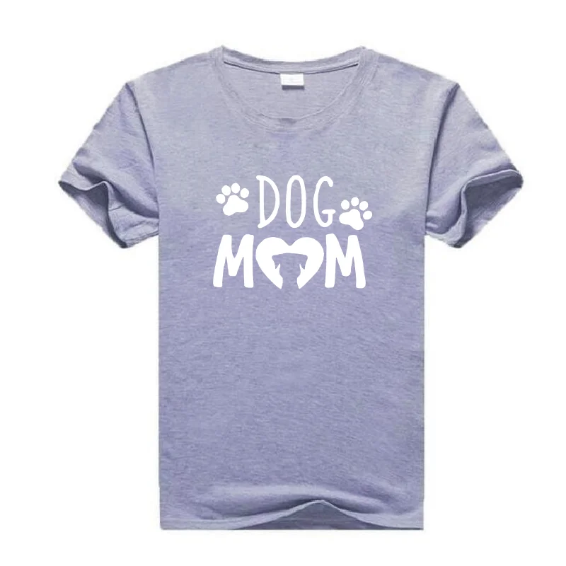 

Dog Mom Paw Letter Print T-shirt Women Tops Casual Harajuku Funny Tee Shirt Femme Summer Outdoor Loose 0-neck Cotton T-Shirts