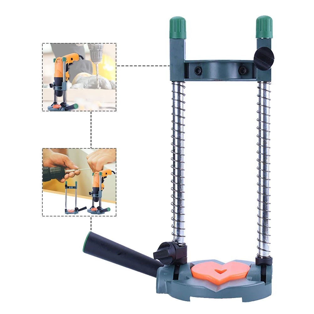 

Drill Guide Stand Adjustable Drill Guide Attachment Multifunction Angle Removable Handle Electric Drilling Positioning Bracket