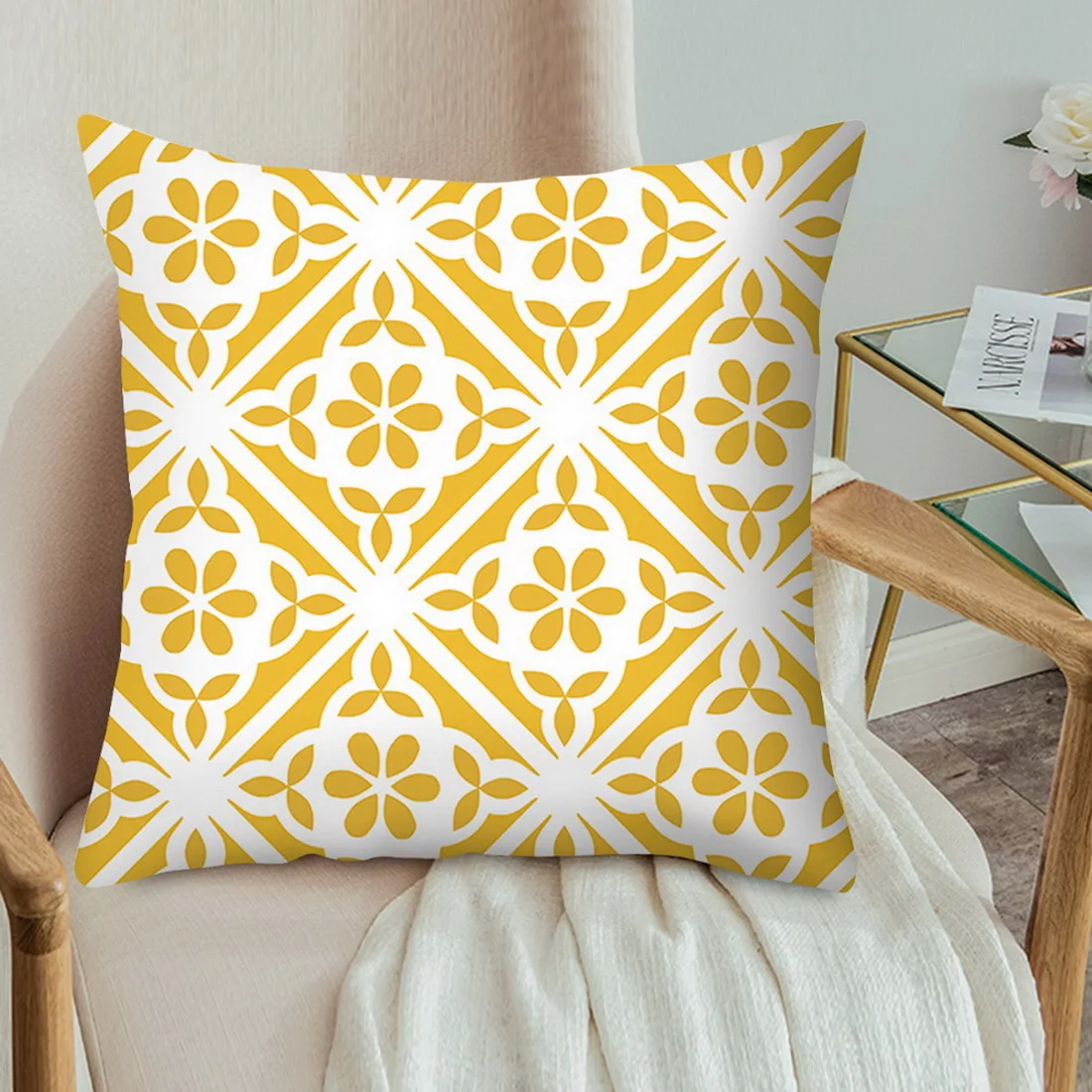 Urijk желтый геометрический принт наволочка для дивана автомобиля поясной чехол