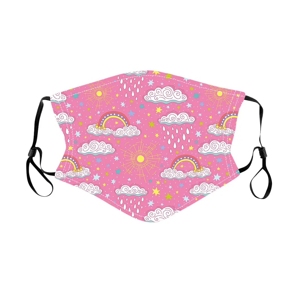 Детская маска для лица с мультипликационным принтом Моющиеся Многоразовые