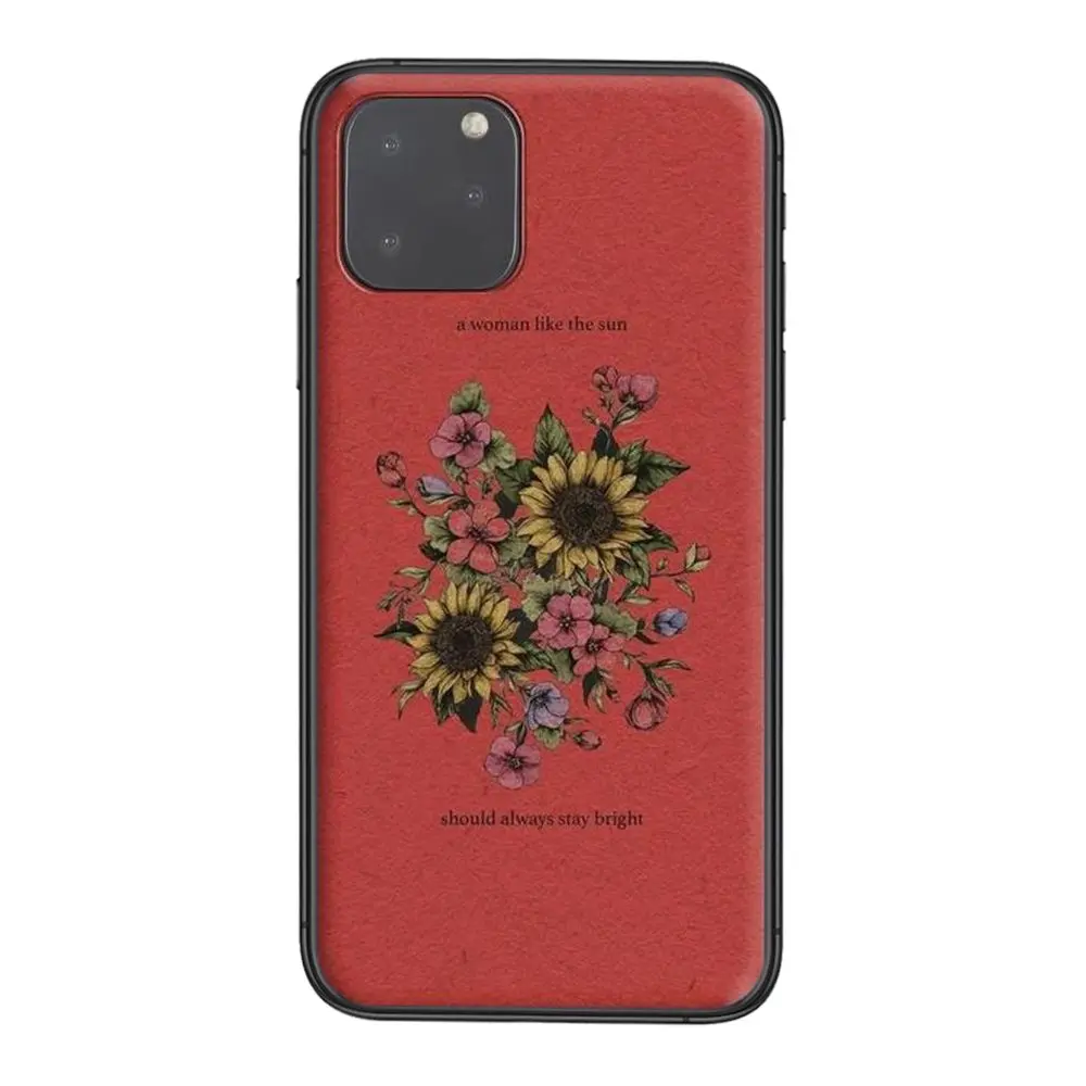 Красивый желтый подсолнух черный Etui художественный чехол модная дешевая детская