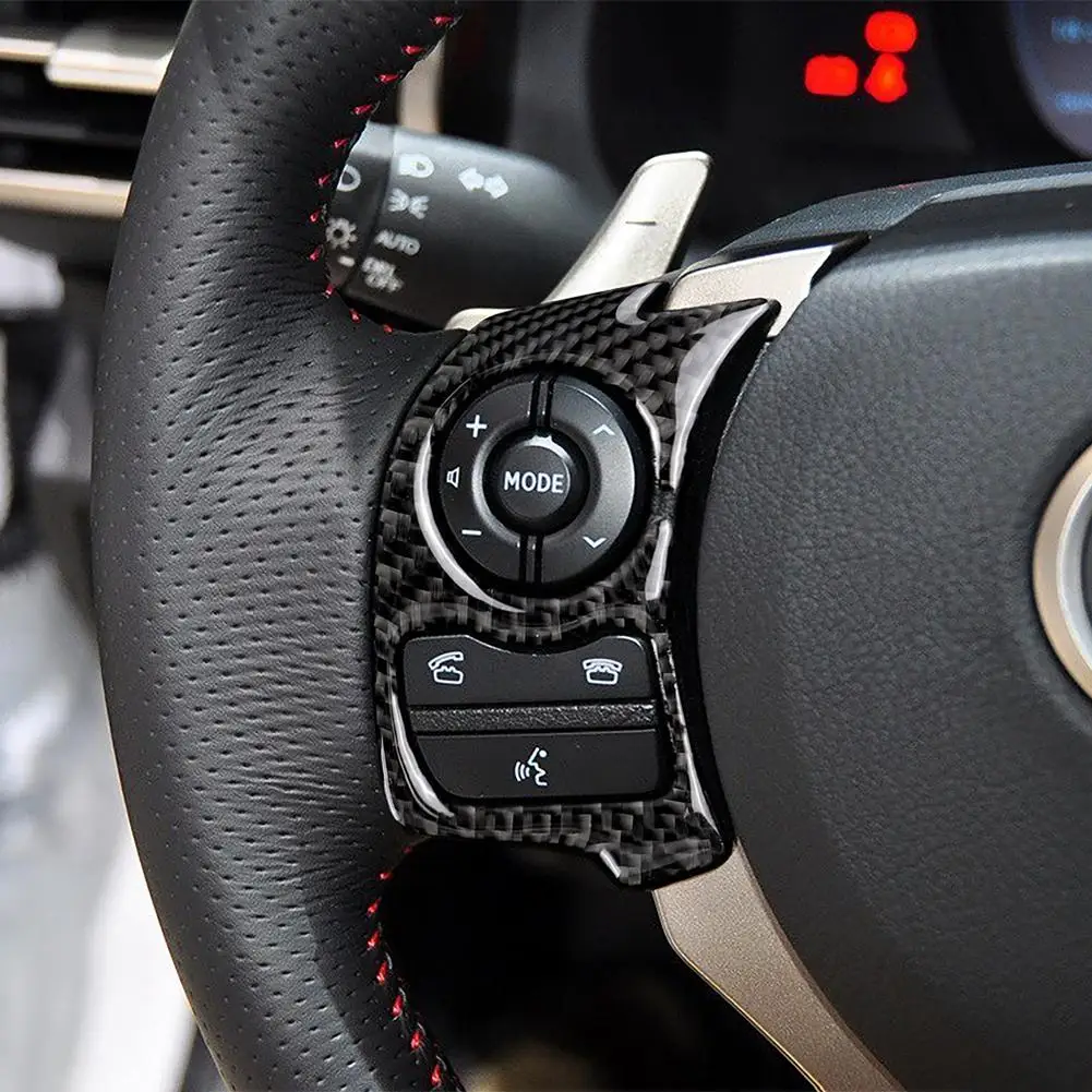 Carbon Fiber Steering Wheel Button Decor Trim For Lexus IS250 IS300 IS350 06-12 Interior Steering Wheel Panel Cover Sticker