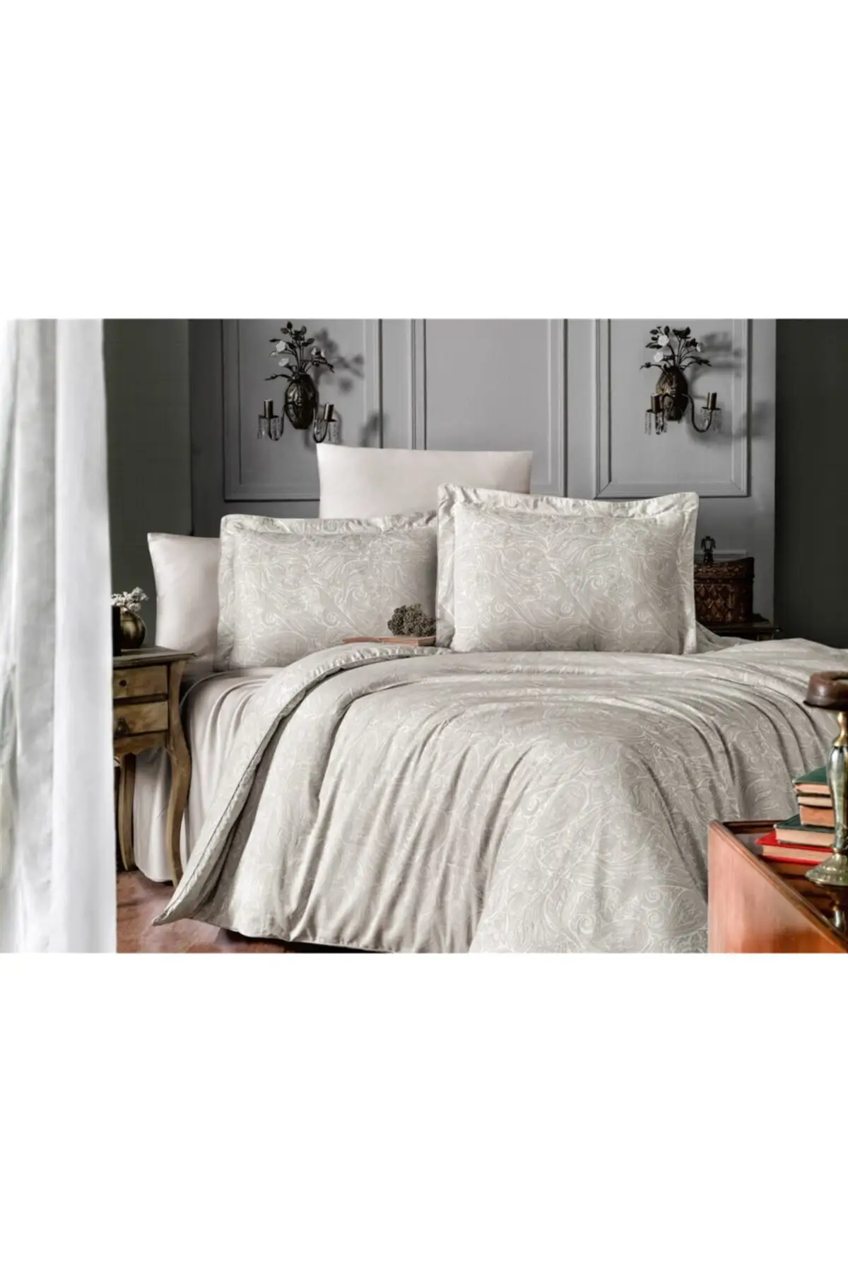 

Jacquard Luxury Cotton Satin Double Duvet Cover Set Ultra Softness High Quality Bed Linen Cotton Bed Sets Duvet Cover Queen