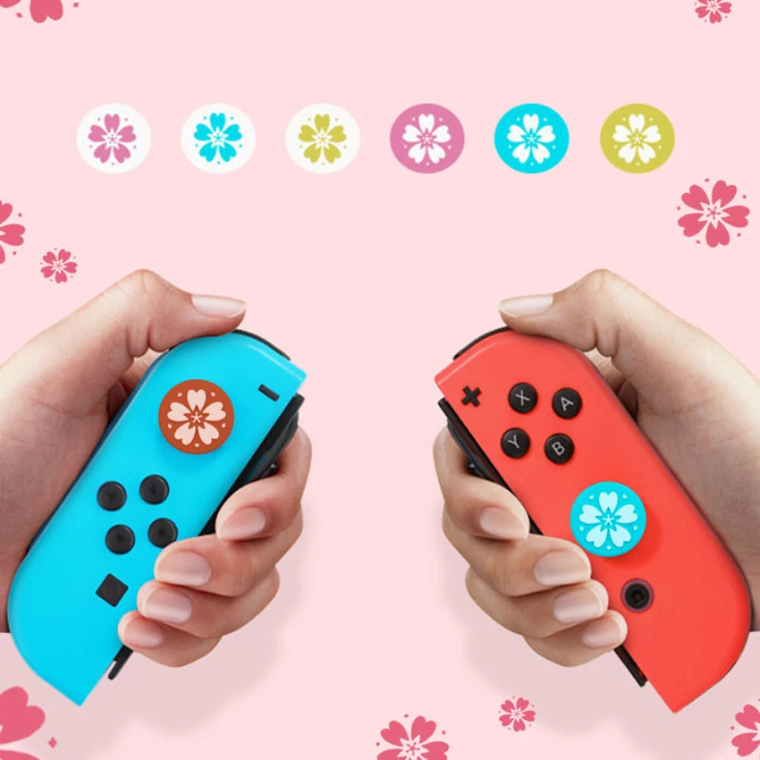 

4Pcs Silicone Flower Sakura Thumb Stick Grip Caps Joy Con Joystick Cover For Nintendo Switch Lite Controller Gamepad Thumbstick