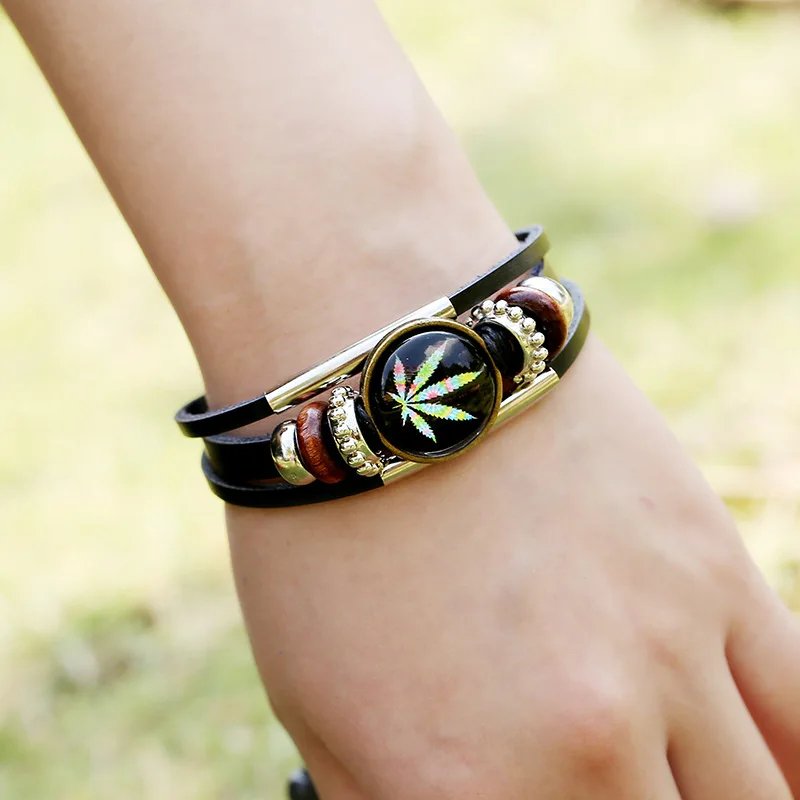 CKW классический мужской кожаный браслет Многослойный для браслета и модные