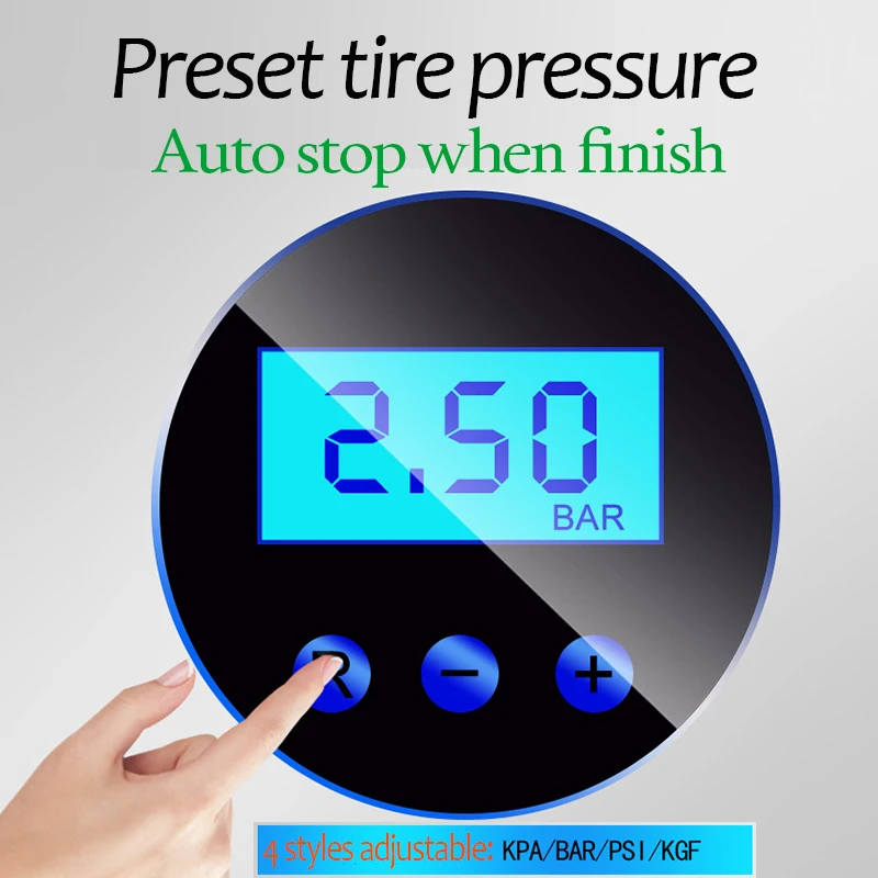 

Portable Car Air Compressor DC 12V Digital Tire Inflator Air Pump 150 PSI Auto Air Pump for Car Motorcycle LED Light Tire Pump