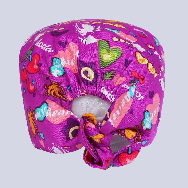 

Purple Octopus Scrub Caps Working Scrubs Hat 100% Cotton Women Print Vet Clinic Pet Plastic Beautician Skull Cap M2