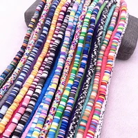 hot 6mm flat round color polymer clay beads slices for girls bracelet making diy jewelry accessories