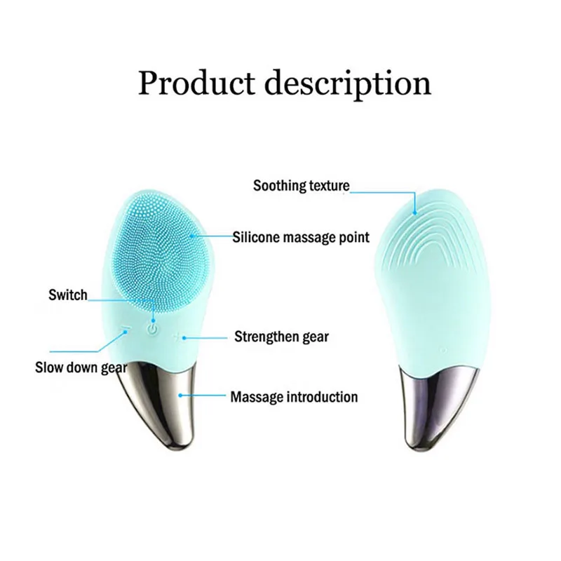 Силиконовая электрическая щетка для очищения лица ультразвуковой массажер глаз