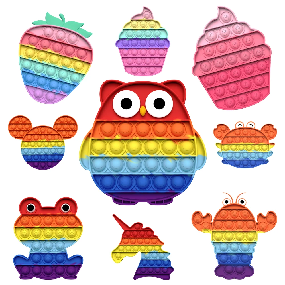 

Pop Fidget Reliver Stress Sensory Toy To Relieve Autism New Push Bubble Fidget Antistress Rainbow Adult Children's Kids Gifts
