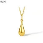 RUIYI чистое 999 Золотая подвеска в форме капли воды, Подлинная новая искусственная драгоценность для женщин, ожерелье из 18-каратного золота, подарки