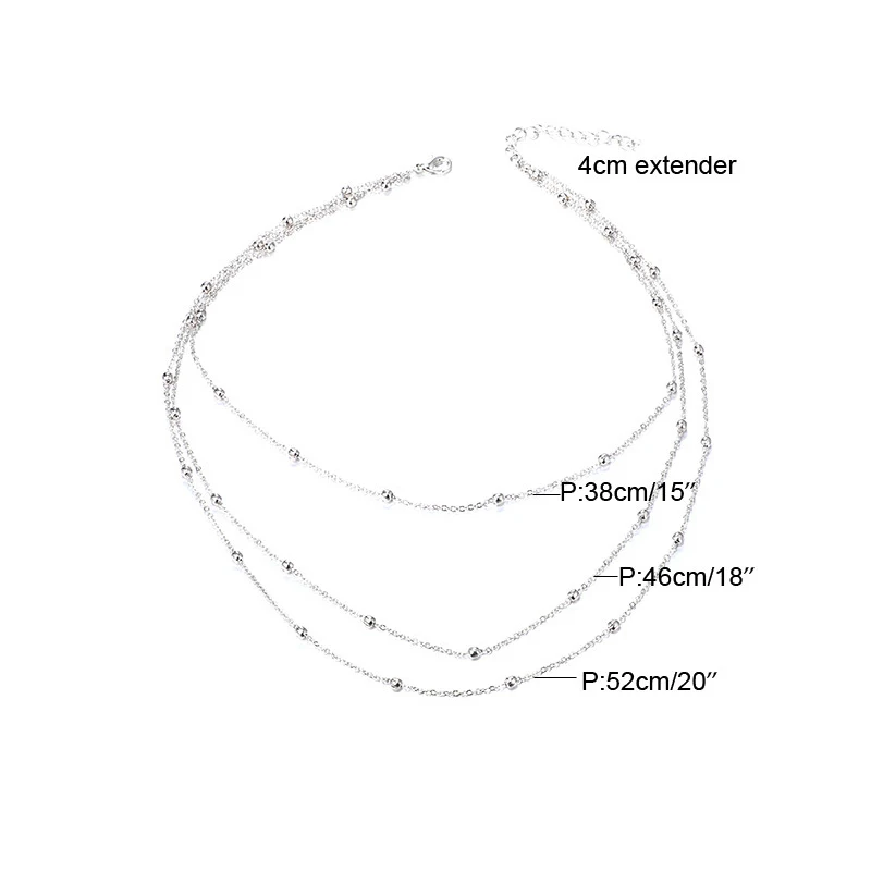 

Simple Fashion 3-layers Gold Choker Necklace For Women Geometric Female Chain Necklaces Ladies Multilayer Party Jewelry Gifts