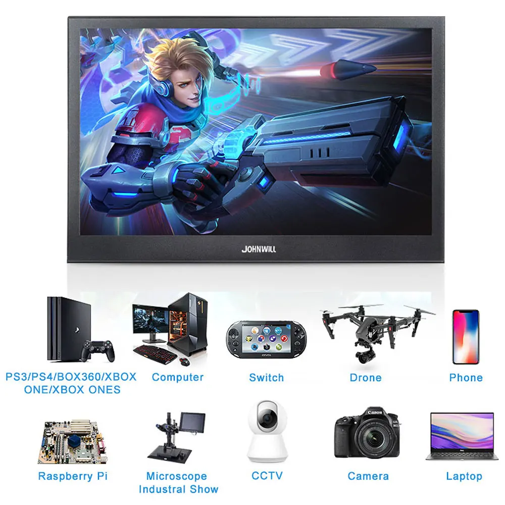 Портативный монитор 15 6 дюймов сенсорный экран HD ЖК-монитор HDMI USB дисплей для