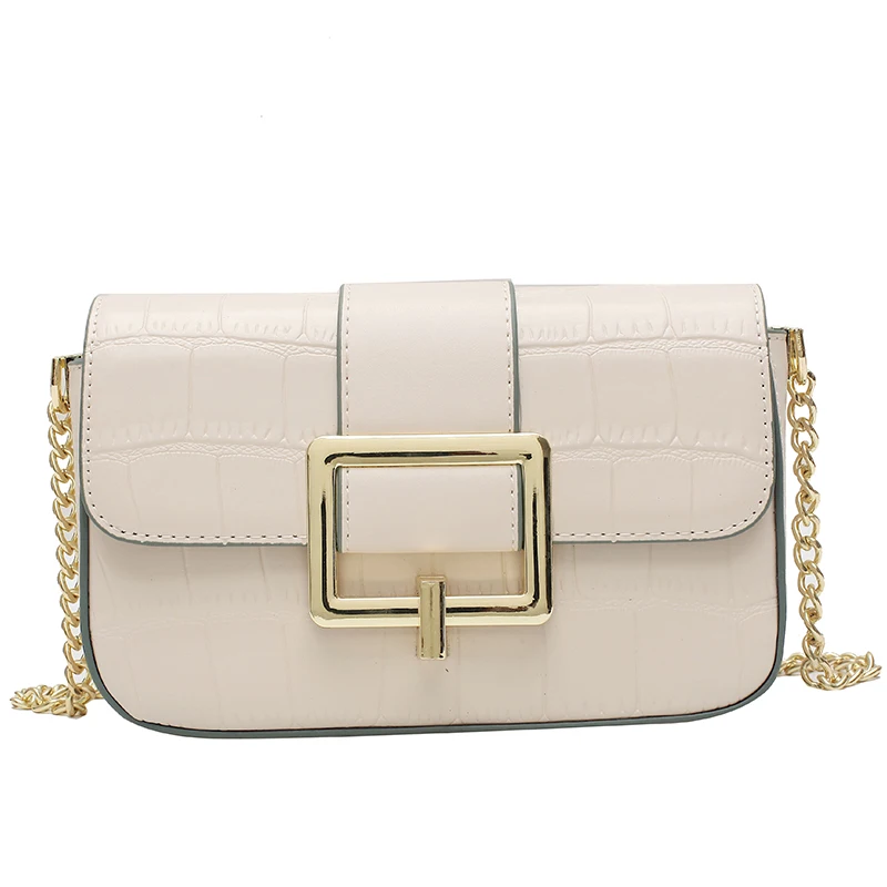 

Fashion Chic Small Metal Bags Shoulder Bag PU Leather Women Crossbody Bags Chain Handbag