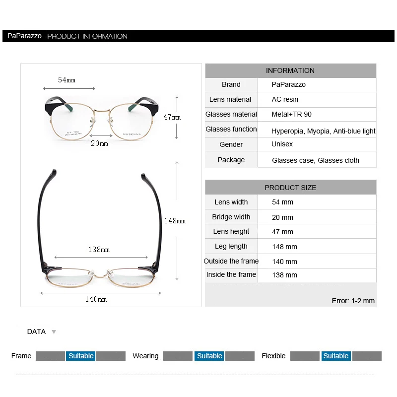 Модный круглый металлический оправа для оптических очков ультралегкий Ретро TR90