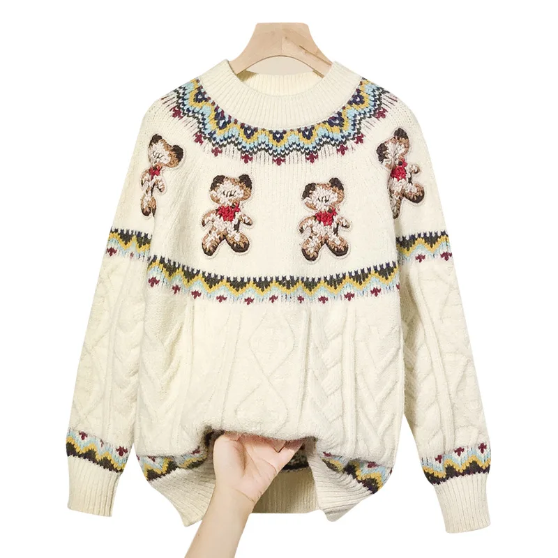 

Teen Baby Girls Little Bear Long Sleeve Sweater 2021 Kids Children Autumn Winter Outerwear Clothing Casual Fashion O-neck