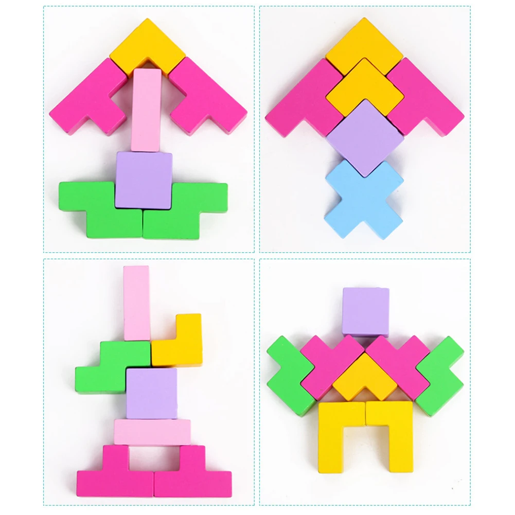 Wooden Stacking Balancing Tetris Block Table Game Brain Development Baby Kids Educational Toys