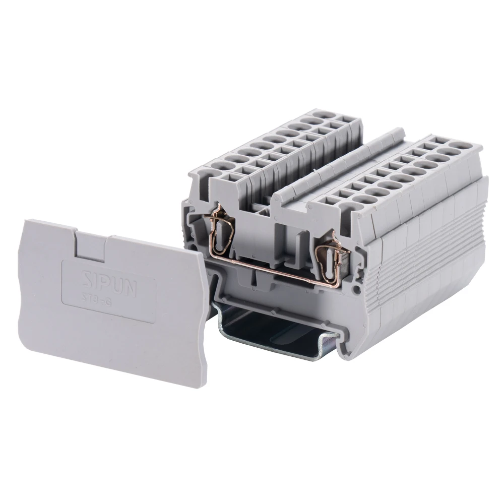 Фото ST3-16G для ST3-16 ST3-16JD концевой шейки полуоси пластина ST3 серии Din Rail Пружинные клеммные колодки аксессуары №2