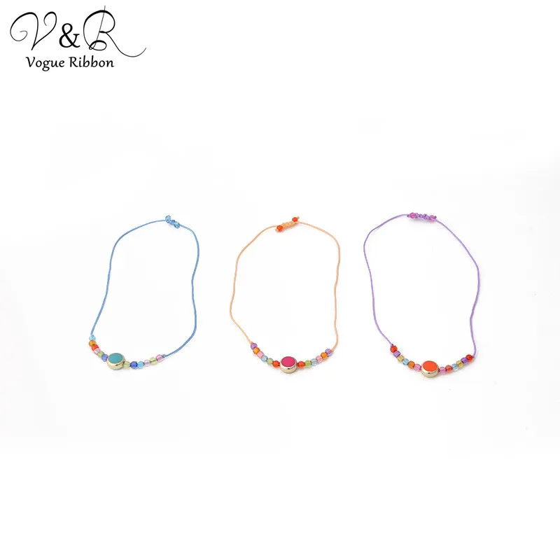 

Vogue Ribbon Diy Handmade Jewelry Making Bead Charms Pendants Beaded Cord Bracelet Set Components Fashion Accessories Gifts
