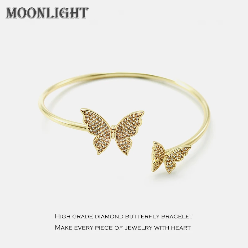 

New Vintage Gold-plated Zircon Butterfly Bracelet For Women Temperament Luxury High Sense Bracelets Fashion Jewelry Accessories