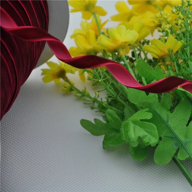 Бархатная лента 5Y винного цвета 3/8 дюйма для рукоделия/свадьбы/шитья бесплатная