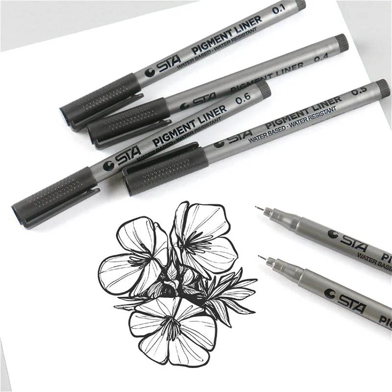 1 шт. пигментный лайнер Pigma Micron чернильный маркер ручка 0 05 2 3 4 5 6 8 разные