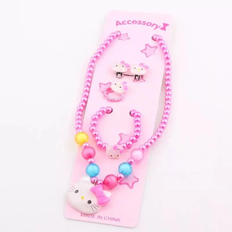 4 шт./компл. бусины принцессы с имитацией жемчуга кошка милое ожерелье браслеты