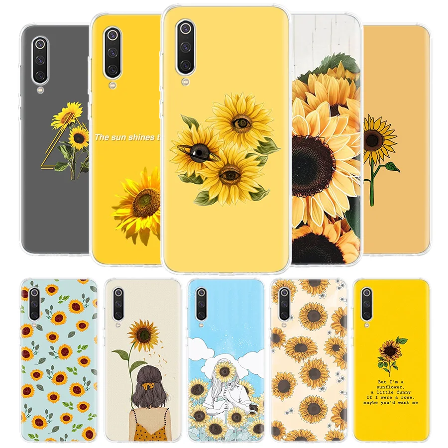 Чехол с изображением подсолнуха для Xiaomi Женский 10 9 8 8T 7 6 5 6A 7A 8A 9A 9C S2 Pro K20 K30 5A 4X |