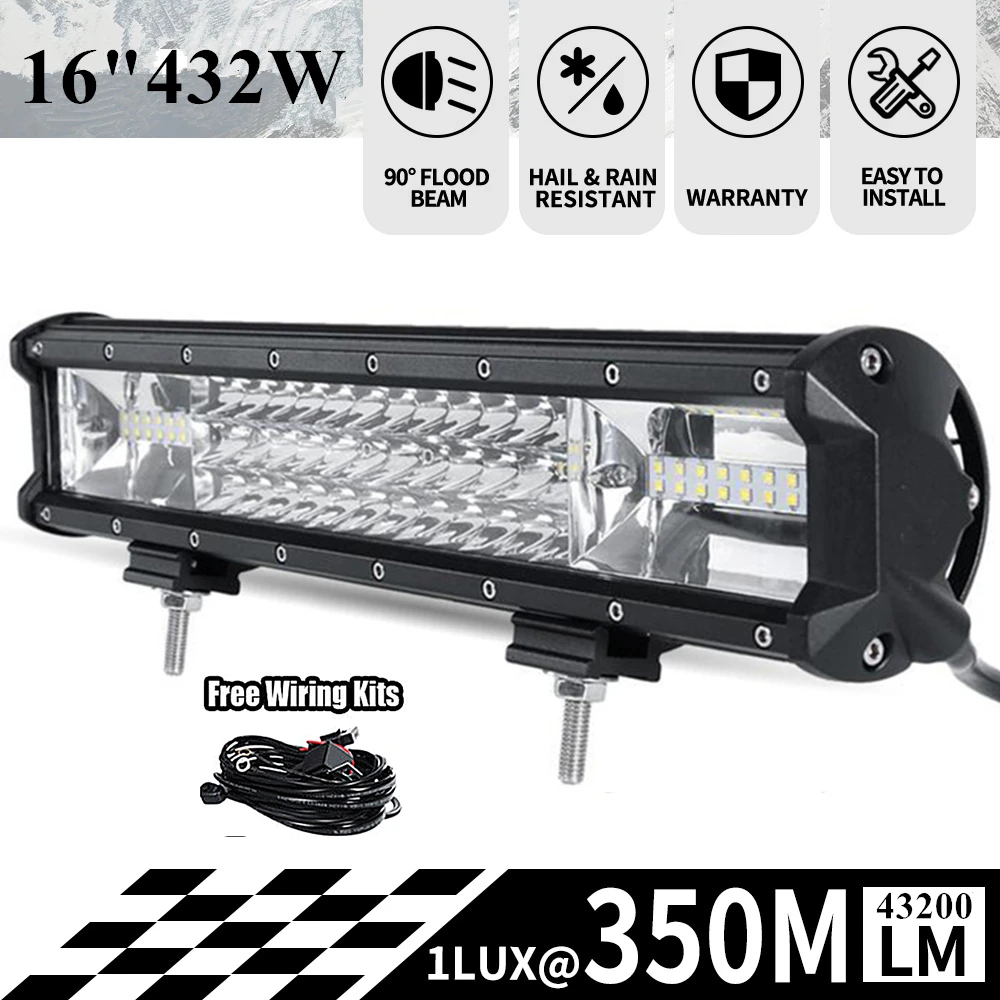 12 324ワット16 432ワットledライトバー車スポットフラッドビームled作業灯12v 24vオフロードsuvボートatv 4 4 4wd スイッチ配線キット Leather Bag