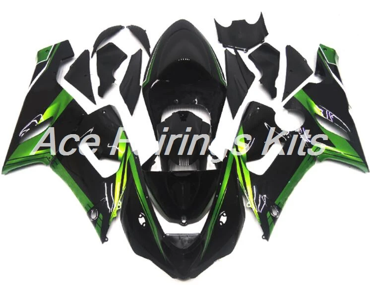 

4Gifts New ABS Full bike fairing kit Fit for Kawasaki ZX6R 2005 2006 ZX-6R 05 06 Ninja 636 fairings bodywork set black green nic