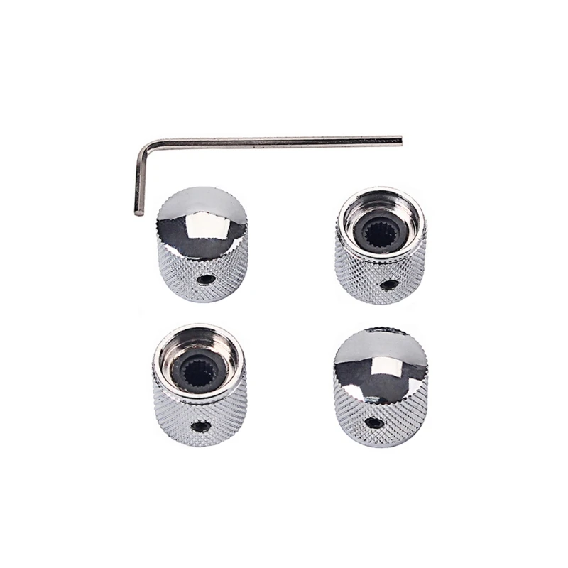 

4pcs Metal Control Knobs for Electric Guitar Bass Musical Instruments Parts K3NC
