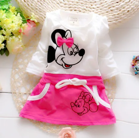 Новое модное комбинированное летнее красивое платье принцессы с Минни Маус для