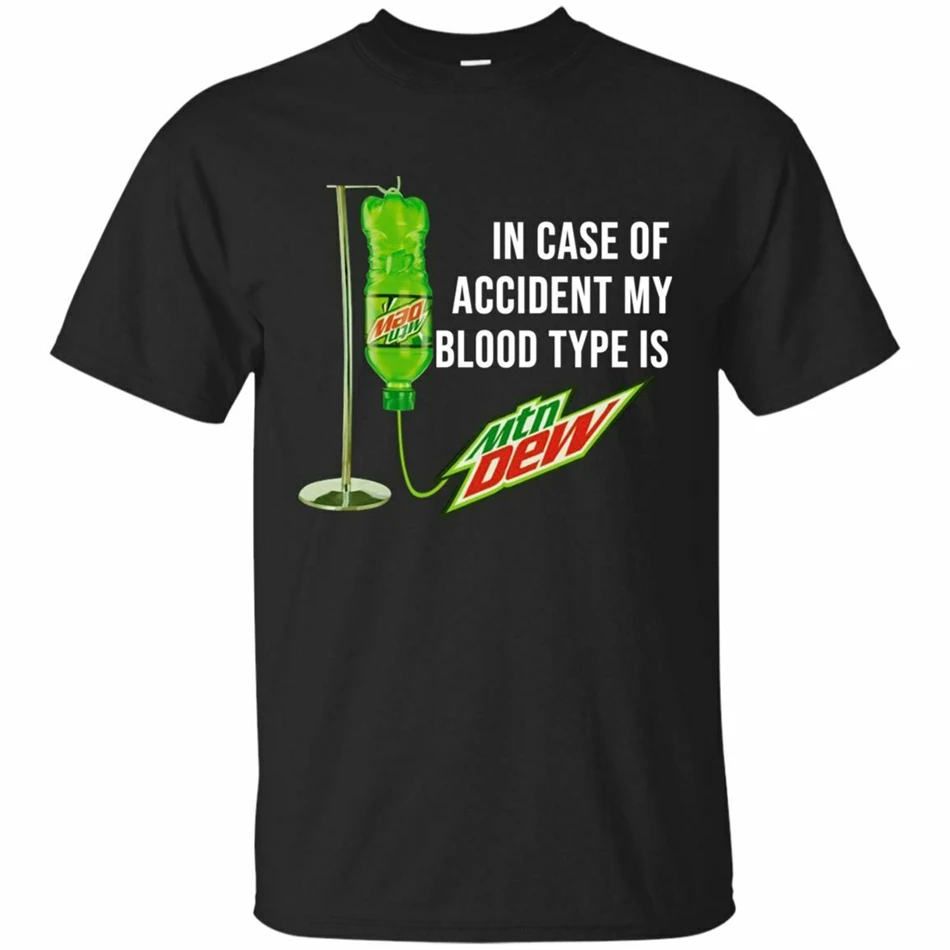 Чехол футболка из хлопка с надписью My Blood Is Mtn Dew S 3Xl|Мужские футболки| |