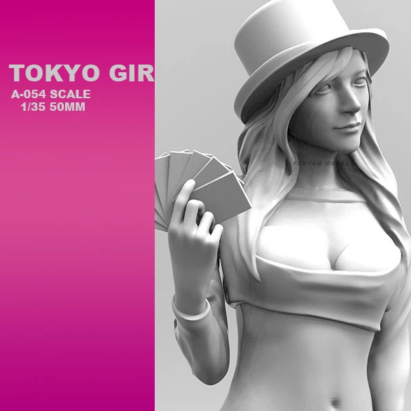 

1/35(50mm)Resin Figure Kits Tokyo Beauty Girl Soldier Soldier self-assembled A-054
